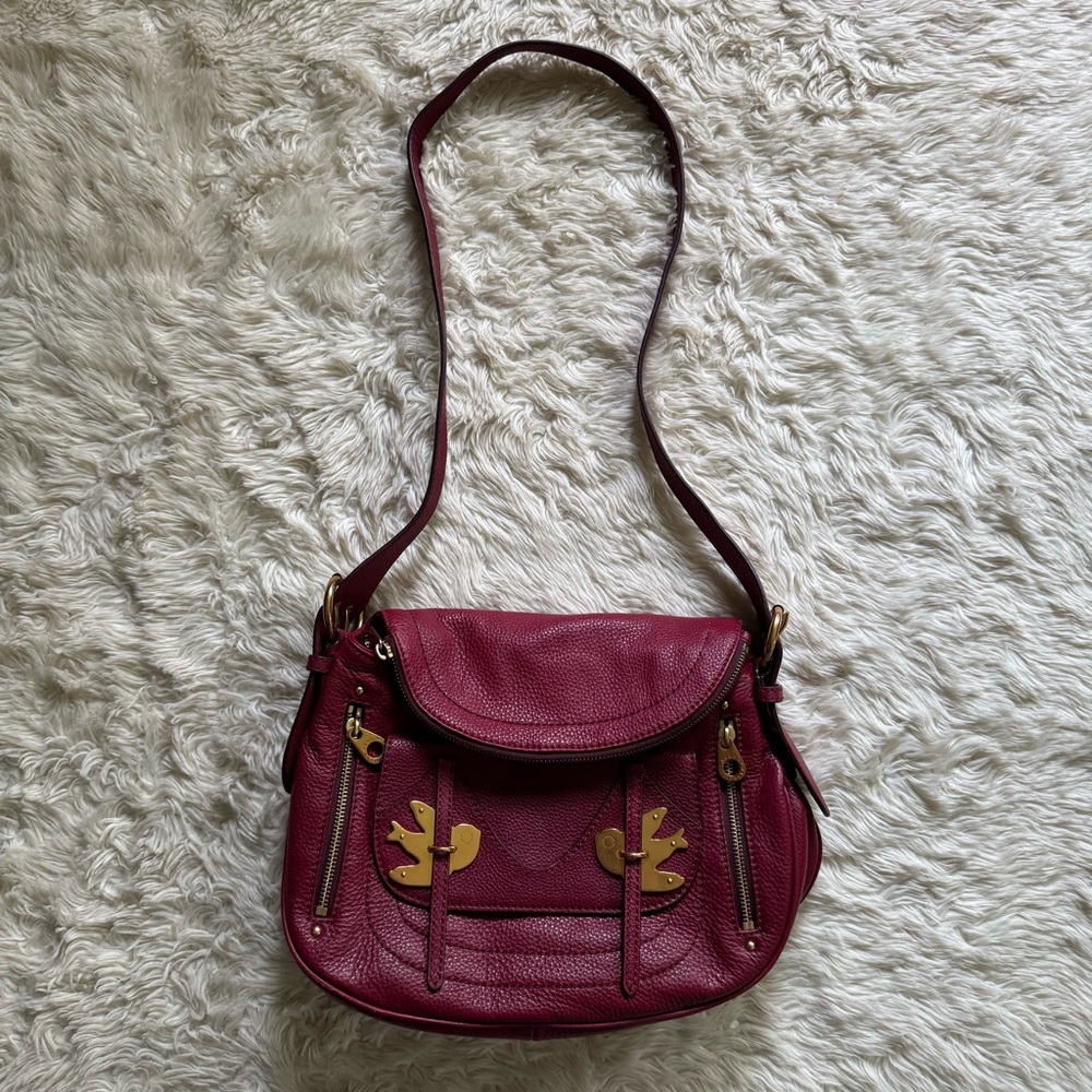 Marc By  Marc Jacobs Natasha Petal To The Metal Crossbody Bag Purse in Burgundy